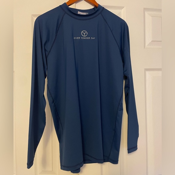 Wet effect long sleeve XL navy blue shirt - Picture 3 of 6
